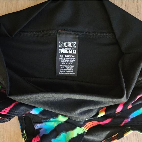 PINK GYM 2 SWIM Colorful Zebra Neon Y2K Ruched Swim Short SM Pre Owned Like New - Picture 3 of 4